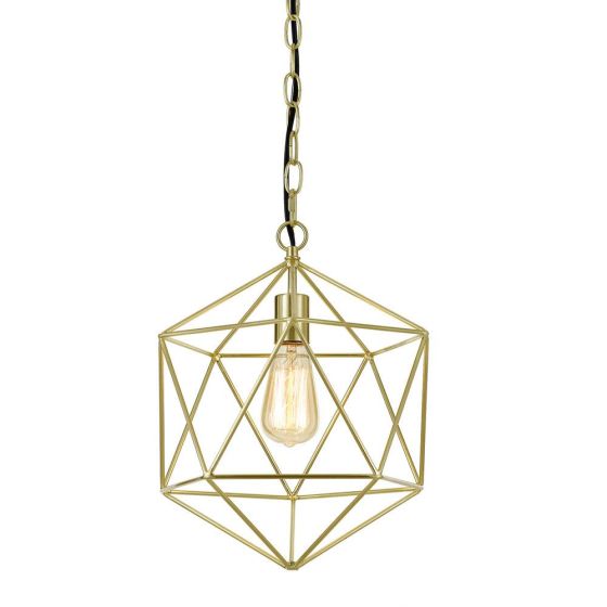 Bellini Triangles Pendant Light for Hardwire or Plug-In Swag Installation in Brushed Gold