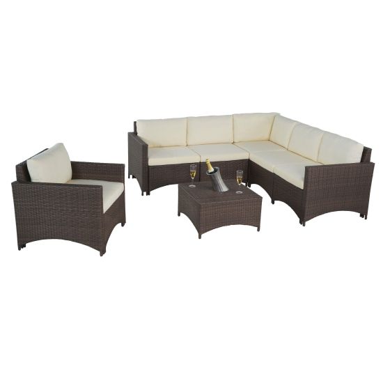 Studio Shine Sectional Sofa w/Armchair & Coffee Table Set