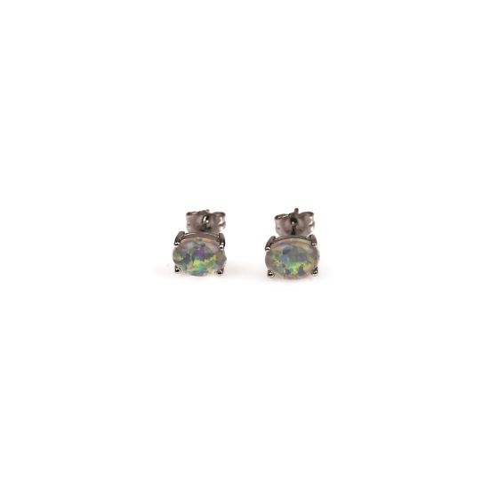 Oval Opal Stud Earrings
