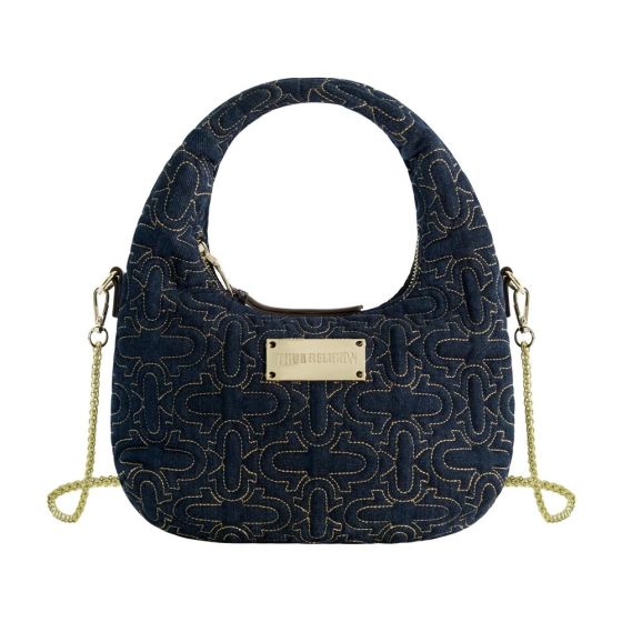 True Religion WMN Quilted Denim Hobo Bag