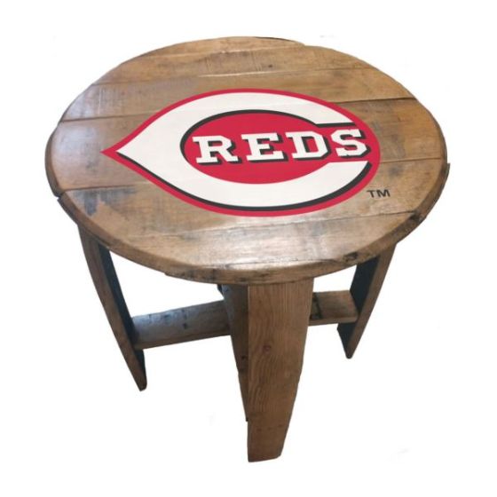Cincinnati Reds Oak Barrel Table