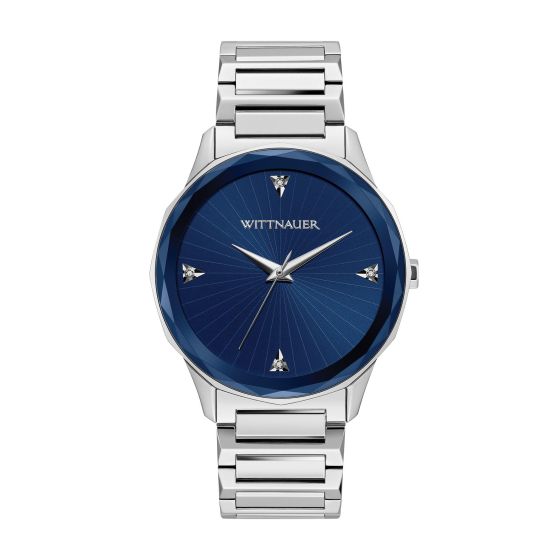Men's Bracelet from the Marquee Collection- Silver with Blue Dial
