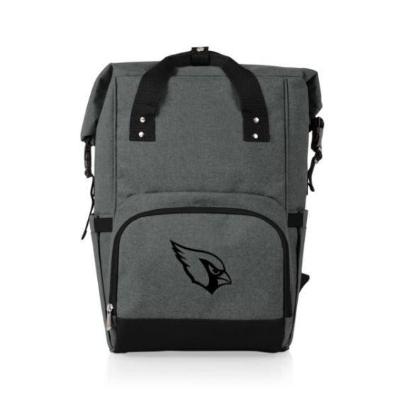 Arizona Cardinals - On The Go Roll-Top Backpack Cooler, (Heathered Gray)