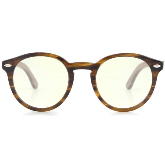 Mojave  Caramel Acetate & Walnut Blue Light Blocking Glasses Wooden Glasses
