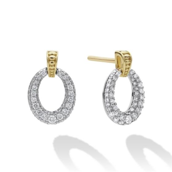Oval Drop Diamond Earring Size 8mm