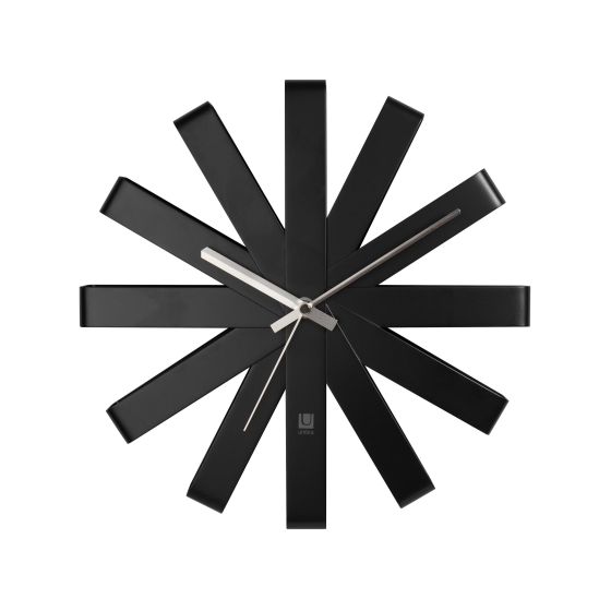 Ribbon Wall Clock 12in Black