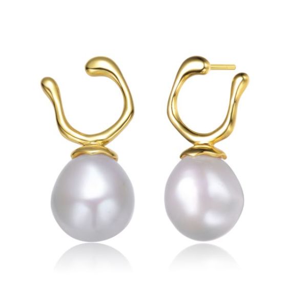 Freshwater Pearl Hook Earrings Size 0.94