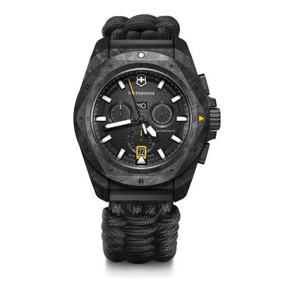 I.N.O.X. Chrono Carbon, 43mm, Black Paracord Strap Set