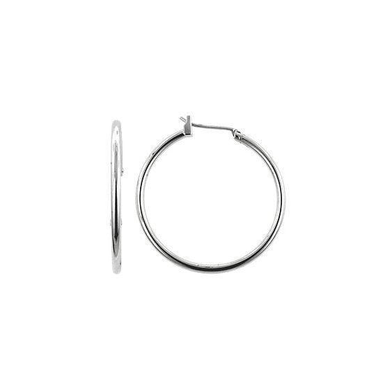 Basic Silvertone Finish Hoop Earrings