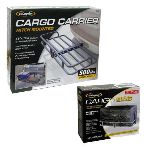 CargoLoc Cargo Bag for Hitch Mount Carrier plus CargoLoc Hitch Mounted Cargo Bag