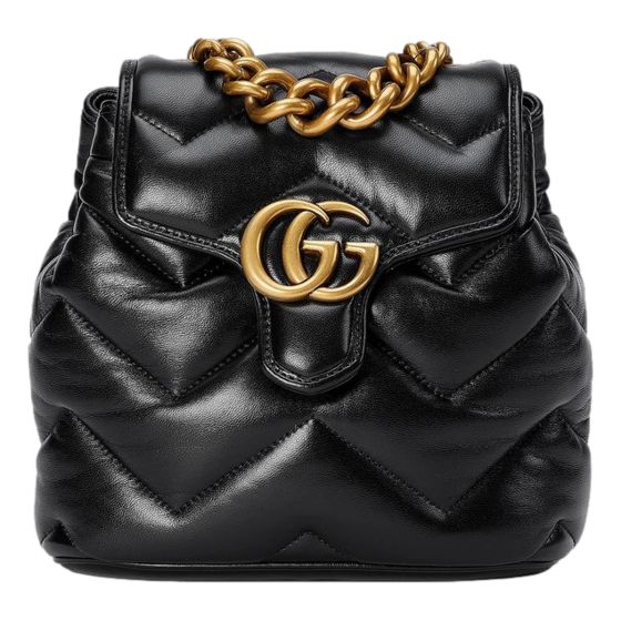 Gucci GG Marmont Matelassé Quilted Leather Black Backpack