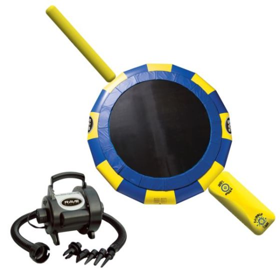 RAVE Sports - Aqua Jump 25-Foot Classic Water Trampoline w/Bar, Launch, Log, & HS Inflator/Deflator