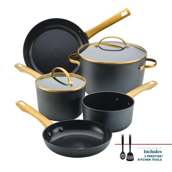 9pc Forged Induction Ceramic Cookware Set Black