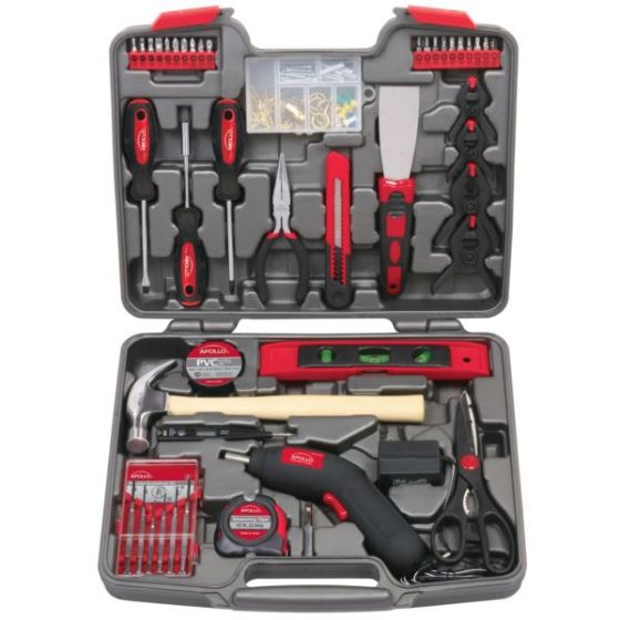 144 Piece Household Tool Kit with 4.8V Cordless Screwdriver