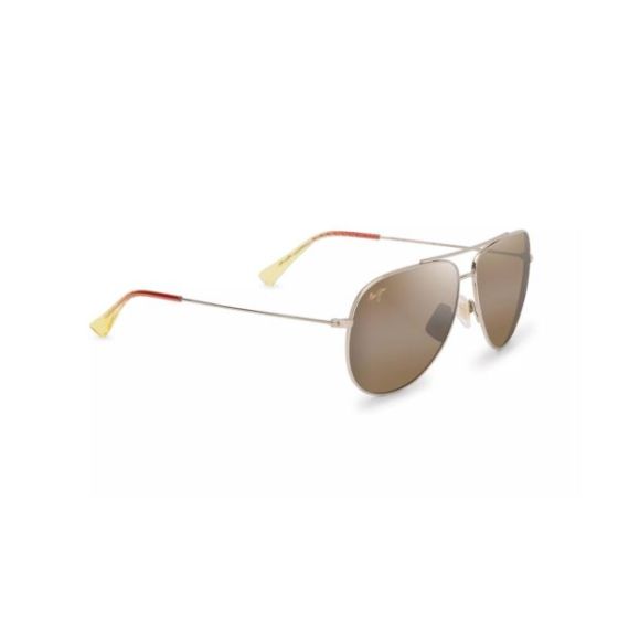 Hau'oli XL Polarized Sunglasses Shiny Light Gold Frame HCL Bronze Lens
