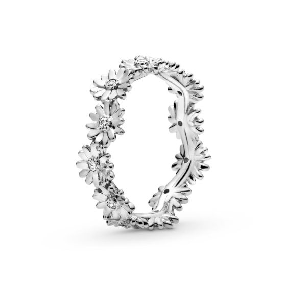 Sparkling Daisy Flower Crown Ring Size 56