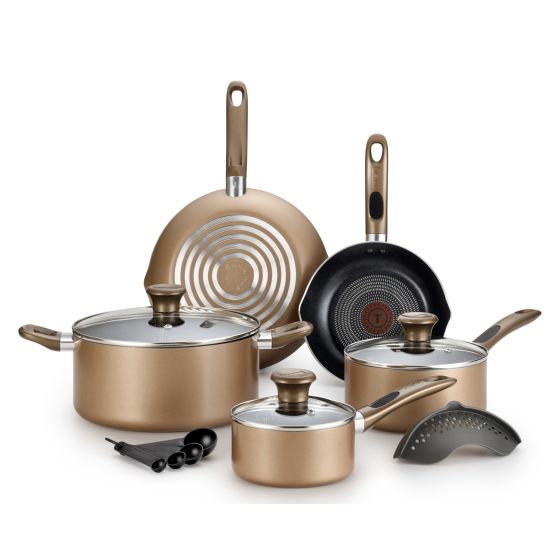 Excite Non-Stick 14-Piece Cookware Set - Bronze