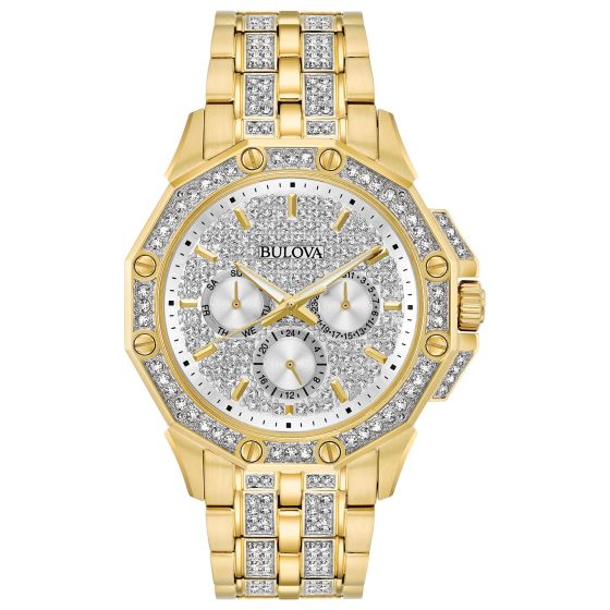 Mens Octava Gold-Tone & Swarovski Crystal Watch