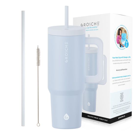 Aspen 40 oz. Insulated Straw Tumbler, Slate Blue