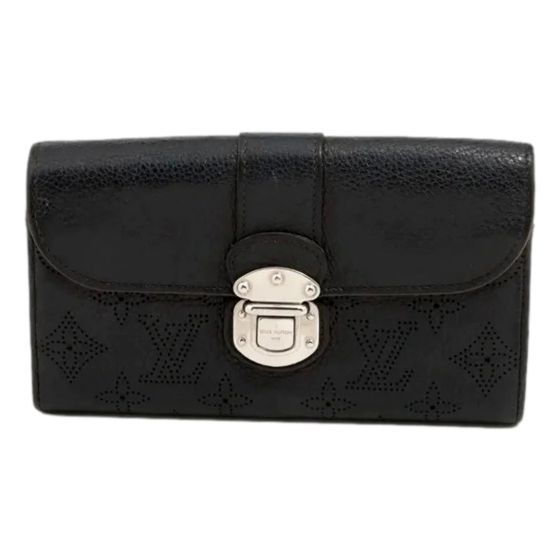 Louis Vuitton Mahina Portefeuille Iris Black Leather Wallet
