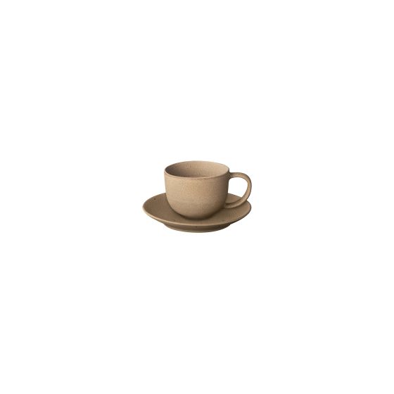 KUMI Stoneware Coffee Cups With Saucers - Set of 2