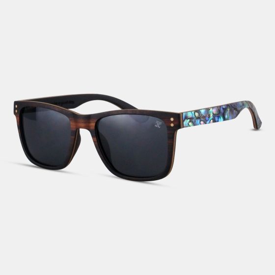 Abalone Wayfinder - Ebony Wooden Sunglasses Black