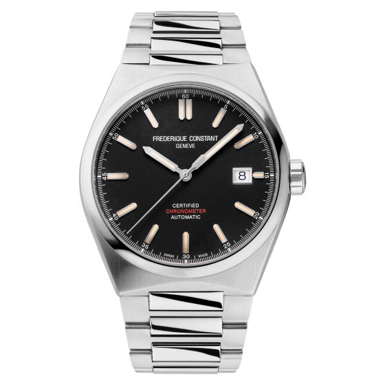 Men's Frederique Constant HIGHLIFE AUTOMATIC Stainless Steel Bracelet watch, Black dial