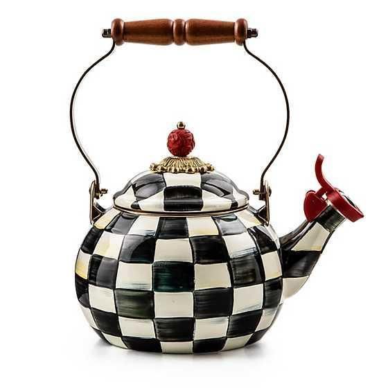 White Flower Market Whistling Tea Kettle