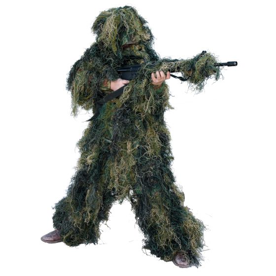 5-Piece Ghillie Suit Woodland - Yout Size 14-16