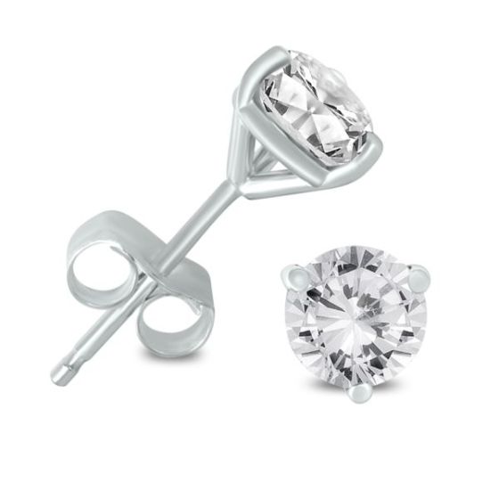 1 CT Martini Set Round Diamond Solitaire Earrings