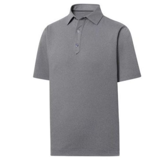 Solid Lisle Traditional Fit Polo-Heather Charcoal-2X