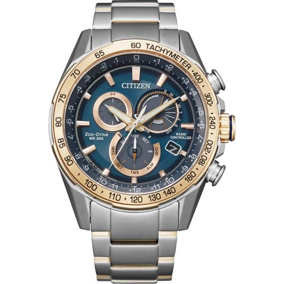 Men's Eco-Drive PCAT Watch, Two-tone Rose Gold-tone SS