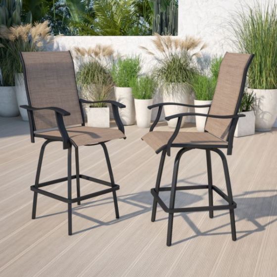 Outdoor Stool - 30 inch Patio Bar Stool / Garden Chair, Red(Set of 2)