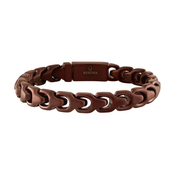 Bulova Link 8mm Chocolate Brown Bracelet, 8.5