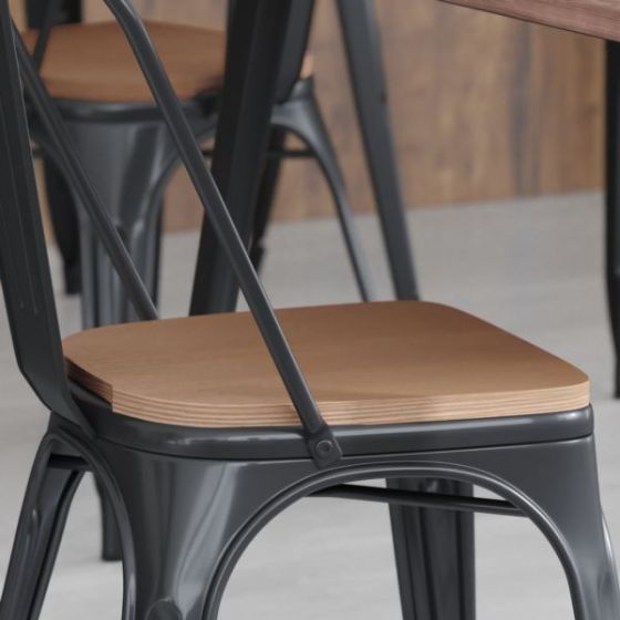 4PK Teak Poly Resin Seats for Stools & Chairs