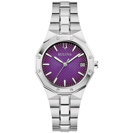 Ladies' Classic Stainless Steel Bracelet watch, Purple dial