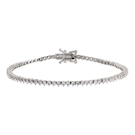 Thin Three Prong Tennis Bracelet Size 7