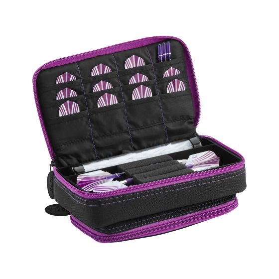 Casemaster Plazma Plus Dart Case Black with Amethyst Zipper and Phone Pocket