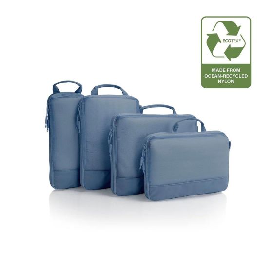 Heys Ecotex Compression Packing Cube 4pc Set - Blue Ocean