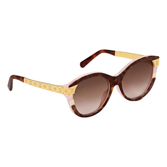 Louis Vuitton Petit Soupcon Cat Eye Tortoise Brown Gold Tone Sunglasses