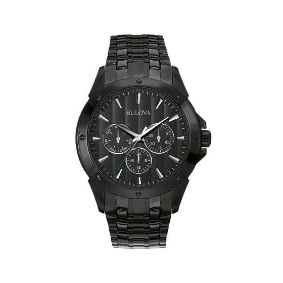 Bulova Men's Classic Collection Black IP SS Black Dial Watch