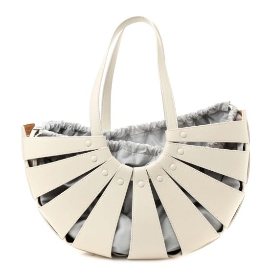 Bottega Veneta The Shell Bag Frost White French Calfskin Shoulder Bag