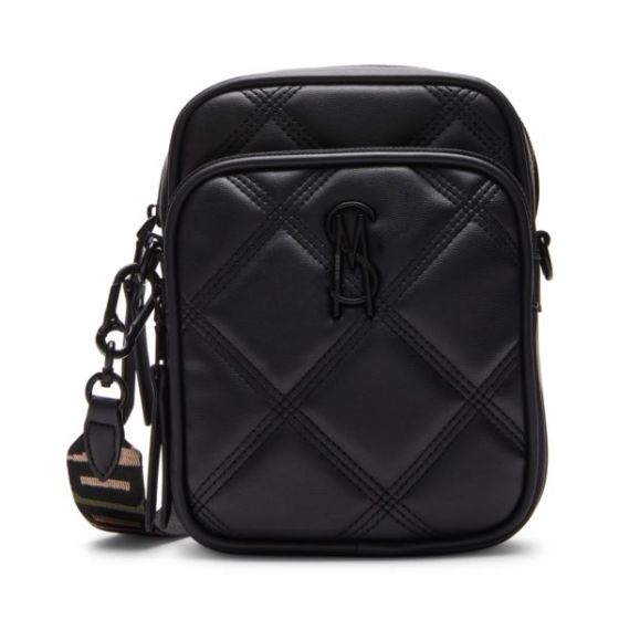 BDRAKEE Quilted Phone Crossbody Bag - Black