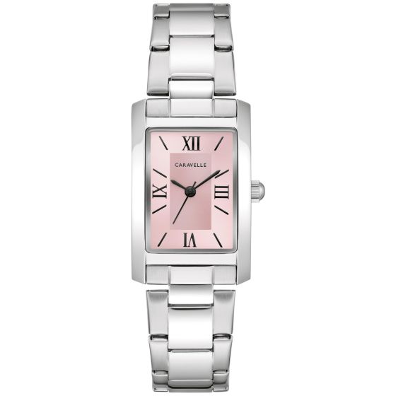 Ladies' Classic Stainless Steel Bracelet watch, Pink dial