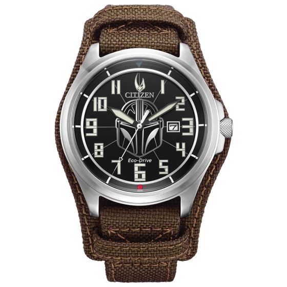 Men's Star Wars Mandalorian Leather Strap Watch