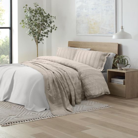 Malmo  Warm Grey Blanket Set Size Twin