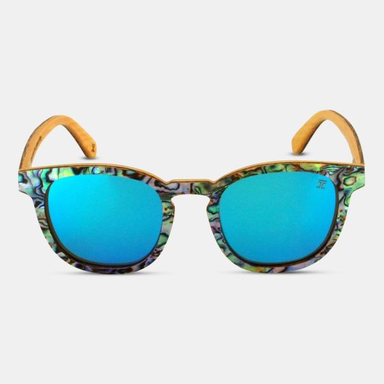 AquaWave, Square - Abalone Wooden Sunglasses Grey