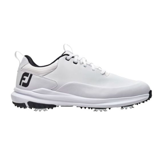 FootJoy Tour Rival Men's Spiked Golf Shoes - White/White/Black/11 Medium