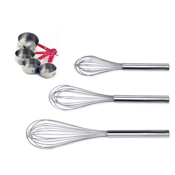 18/10 SS 7pc Bake Set: 3pc Whisk Set & 4Pc Measuring Cup Set