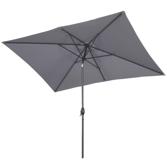 IF Collection -  6.5-Foot x 10-Foot Rectangular Patio Umbrella w/Tilt & Crank - Grey
